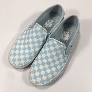 Vans Women's Size 8 Slip-On Sneakers Checkered Blue & White
